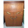 Image 2 : Wood Cabinet with Faux Marble Laminate Top and Brass Handles