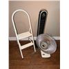 Image 1 : NOMA Tower Fan, Pedestal Heater, and Two-Step Ladder