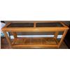 Image 1 : Wood and Glass Two-Tier Console Table