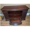 Image 3 : Dark Wood Media Console with Shelves and Drawer