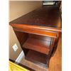 Image 5 : Dark Wood Media Console with Shelves and Drawer