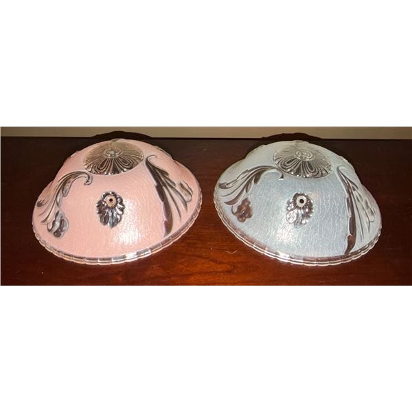 Decorative Pink and Frosted Glass Lampshades