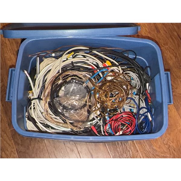 Various Electronic and Audio Cables in Tote