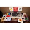 Image 1 : Kenwood KD-2055 Turntable with Assorted 45 RPM Records