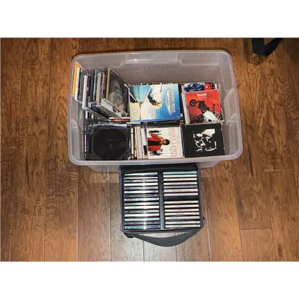 Large Mixed Tote of CDs Including Country, Pop, and Rock