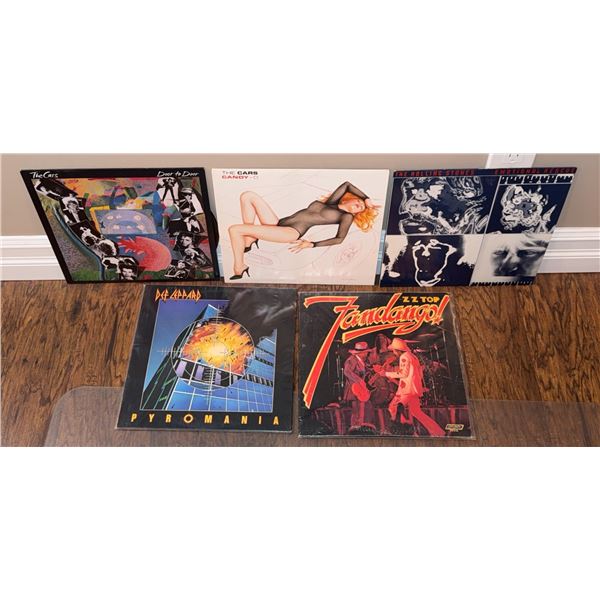 5 Classic Rock Vinyl Albums: The Cars, Rolling Stones, ZZ Top, Def Leppard