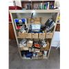 Image 1 : Steel Shelf With Tools, Hardware, Car Care Kit, And Various Contents