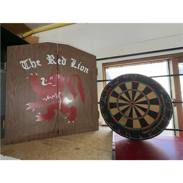 The Red Lion Dartboard Cabinet Set With Nodor Board