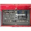 Image 2 : Westward Red Rolling Tool Cart With Socket Set and Tools