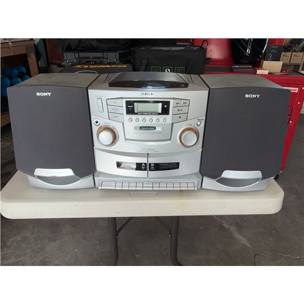 Sony CFD-ZW755 CD Cassette Radio Boombox with Speakers