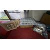 Image 1 : Framed Sand Art, Woven Basket, Pins and Assorted Collectibles
