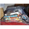 Image 4 : Framed Sand Art, Woven Basket, Pins and Assorted Collectibles