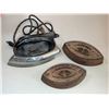 Image 1 : 1 Vintage Electric Iron and 2 S. Tarlow-Forges Tailor's Irons