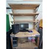 Image 1 : Two Heavy Duty Wooden Workbenches with Shelving Units