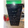 Image 4 : Metal Utility Cart, Four-Drawer File Cabinet, and Green Storage Locker