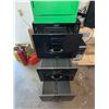 Image 6 : Metal Utility Cart, Four-Drawer File Cabinet, and Green Storage Locker