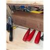 Image 4 : Large Wooden Toolbox with Hand Tools and Accessories