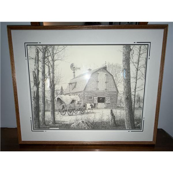 Glenn Korgaard 1984 Framed Barn Landscape Print
