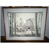 Image 1 : Glenn Korgaard 1984 Framed Barn Landscape Print