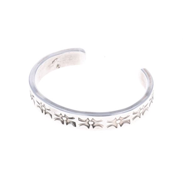 20th C. Navajo Sterling Silver Stamped Bracelet