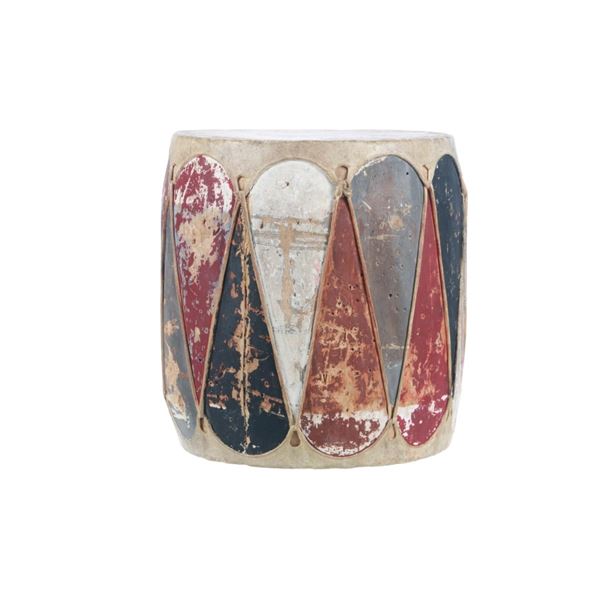 19th C. Cochiti Pueblo Painted Parfleche Drum