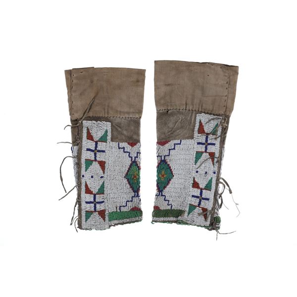 ca. 1870 Cheyenne Beaded Buffalo Hide Leggings