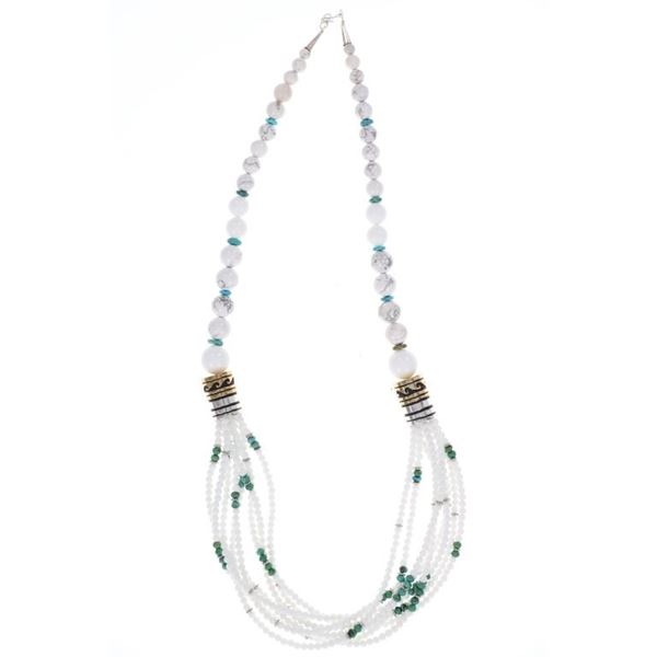 Navajo Singer Sterling 14kGF Turquoise Necklace