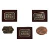 Image 1 : Fort Knox & Gun Related Solid Brass Buckles (5)