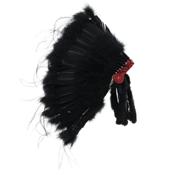Black Legend Warbonnet Headdress Navajo & Laguna