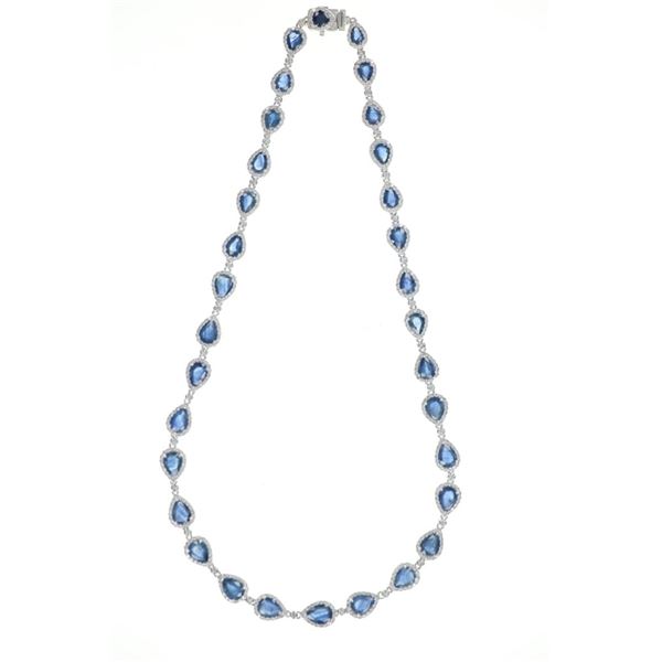 Designer Fine 29.88 ct. Blue Sapphire VS1 Necklace