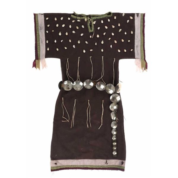 19th-C. Plains Cowrie Shell Dress w/ Concho Belt