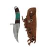 Image 3 : Trailing Point Knife W/ Turquoise Inlay Handle