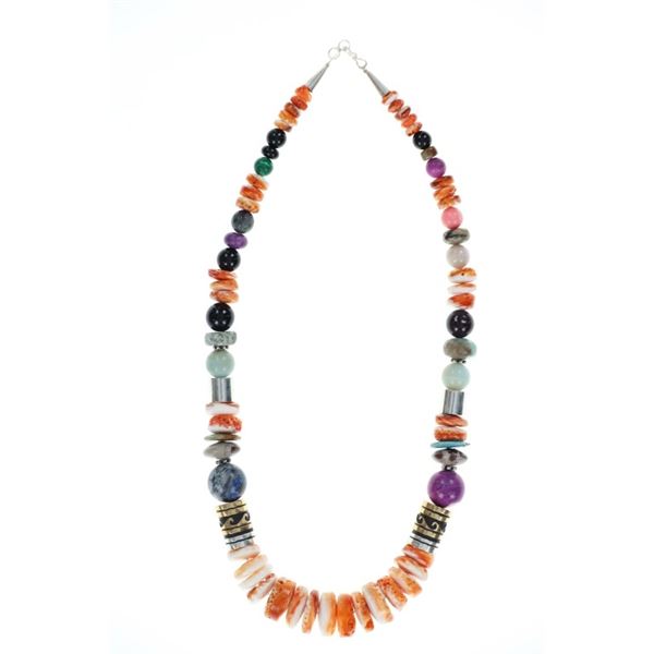 Navajo Singer Sterling Silver Multistone Necklace