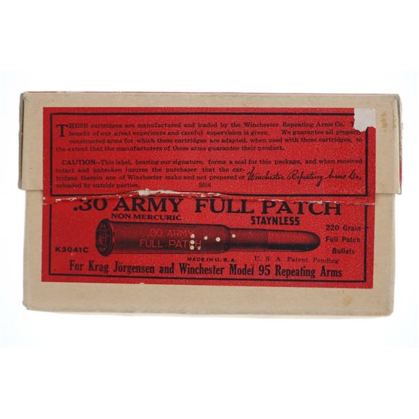 SEALED Box of Winchester .30 ARMY Full Patch Ammo