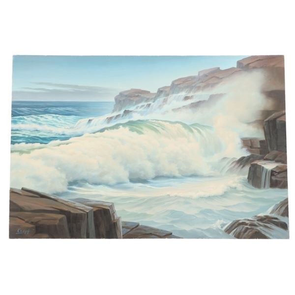 Paul Krapf Oregons Devil's Churn Oil On Board 1970