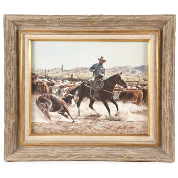 Signed Brad Schmidt "Branding Time" Watercolour