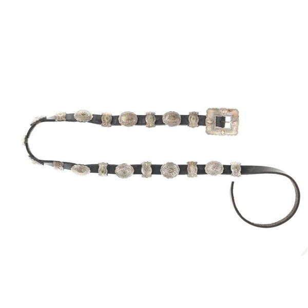 ca. 1950 Paiute Sterling Concho Belt by MR Rogers