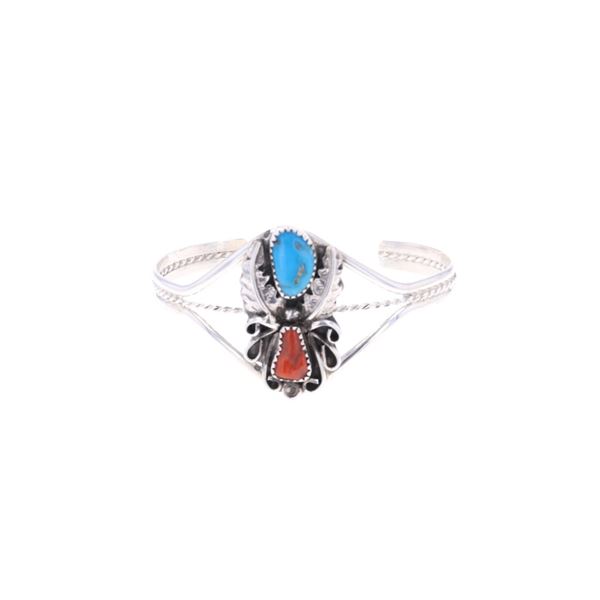 Navajo Harry B. Yazzie Sterling Turquoise Bracelet