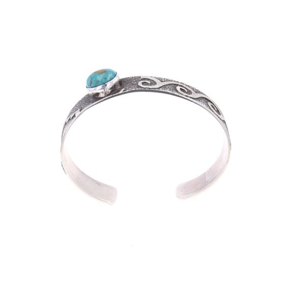 Navajo Randy Begay Jr Sterling Turquoise Bracelet