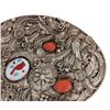 Image 3 : Western Inlaid Silver Red Branch Coral Buckle