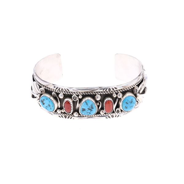 Navajo Tsosie Sterling Silver Turquoise Bracelet