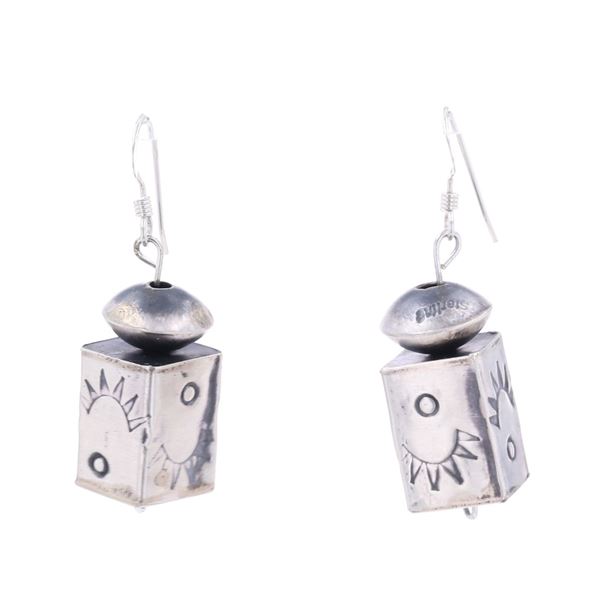 Navajo Tysha Aparicio Sterling Silver Box Earrings