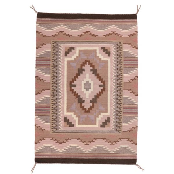 Navajo Louise Yazzie Burntwater Crystal Rug c1970s