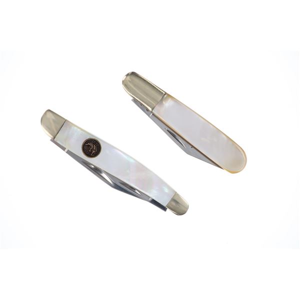 Hen & Rooster Bertram Mother of Pearl Knife Pair