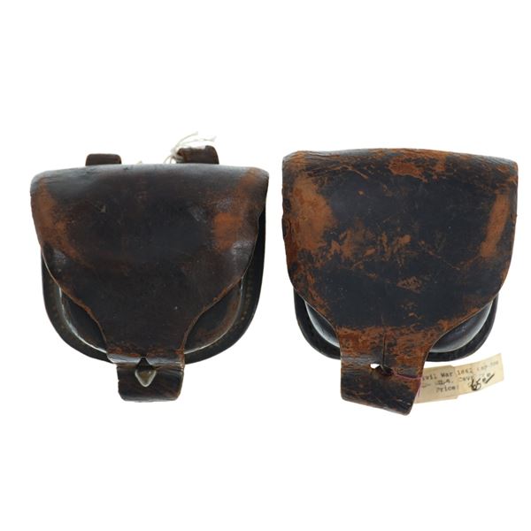 Ex-Museum Civil War Era Cavalry Cap Boxes c 1860's