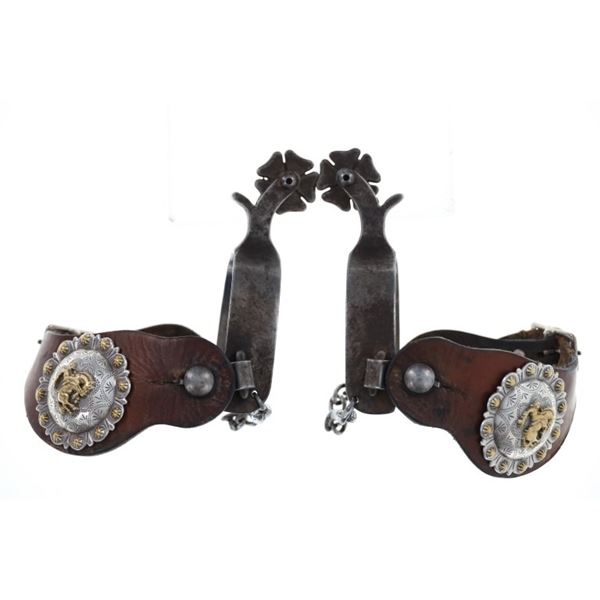 K.R. Bits & Spurs Custom Clover Rowel Spurs