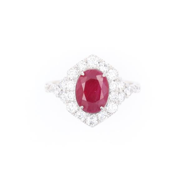 GIA RARE Burmese Ruby VS2 Diamond Platinum Ring
