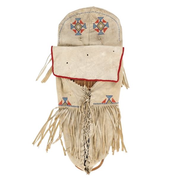 ca. 1890-1900 Paiute Beaded Basketry Cradle Board
