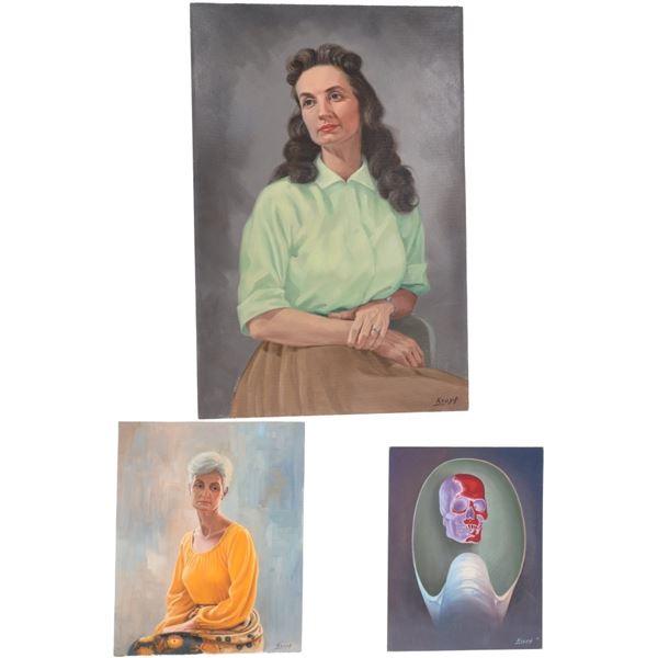 MT Artist P. Krapf Portraits On Board 20th C. (3)