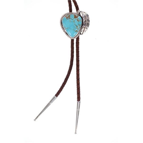 Navajo C.C. Tsosie Sterling Silver Turquoise Bolo